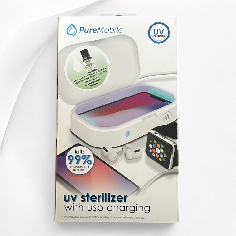 Never Used Pure Mobile UV Sterilizer with USB Charging On Box